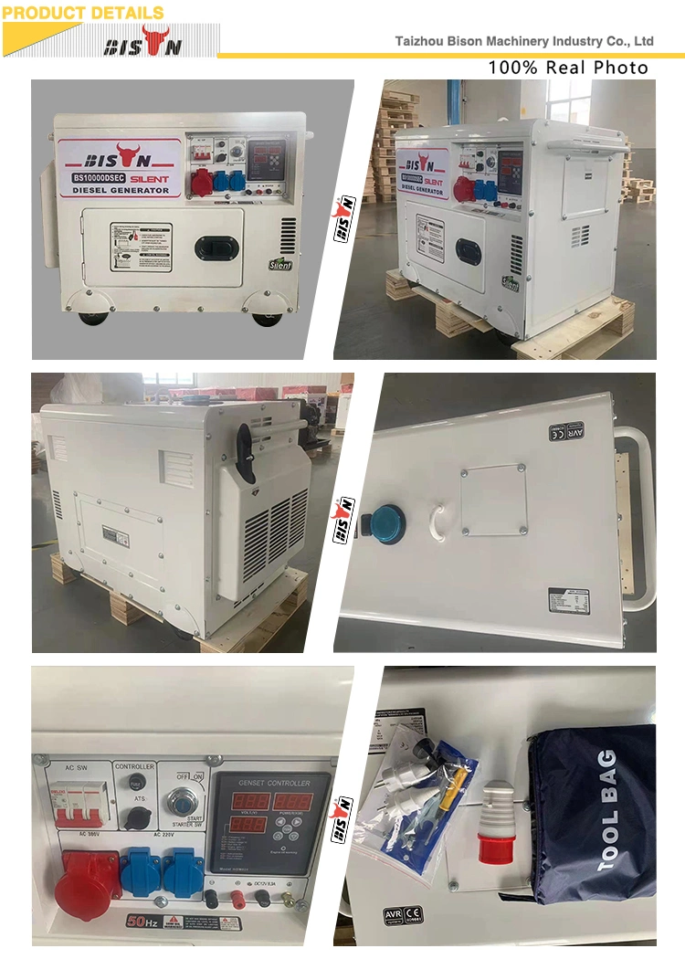 Portable Fuel Less 5kw 6kw 7kw 8kw 10kVA 220V 240V Silent Generator Set Small Diesel Generator in Factory Price