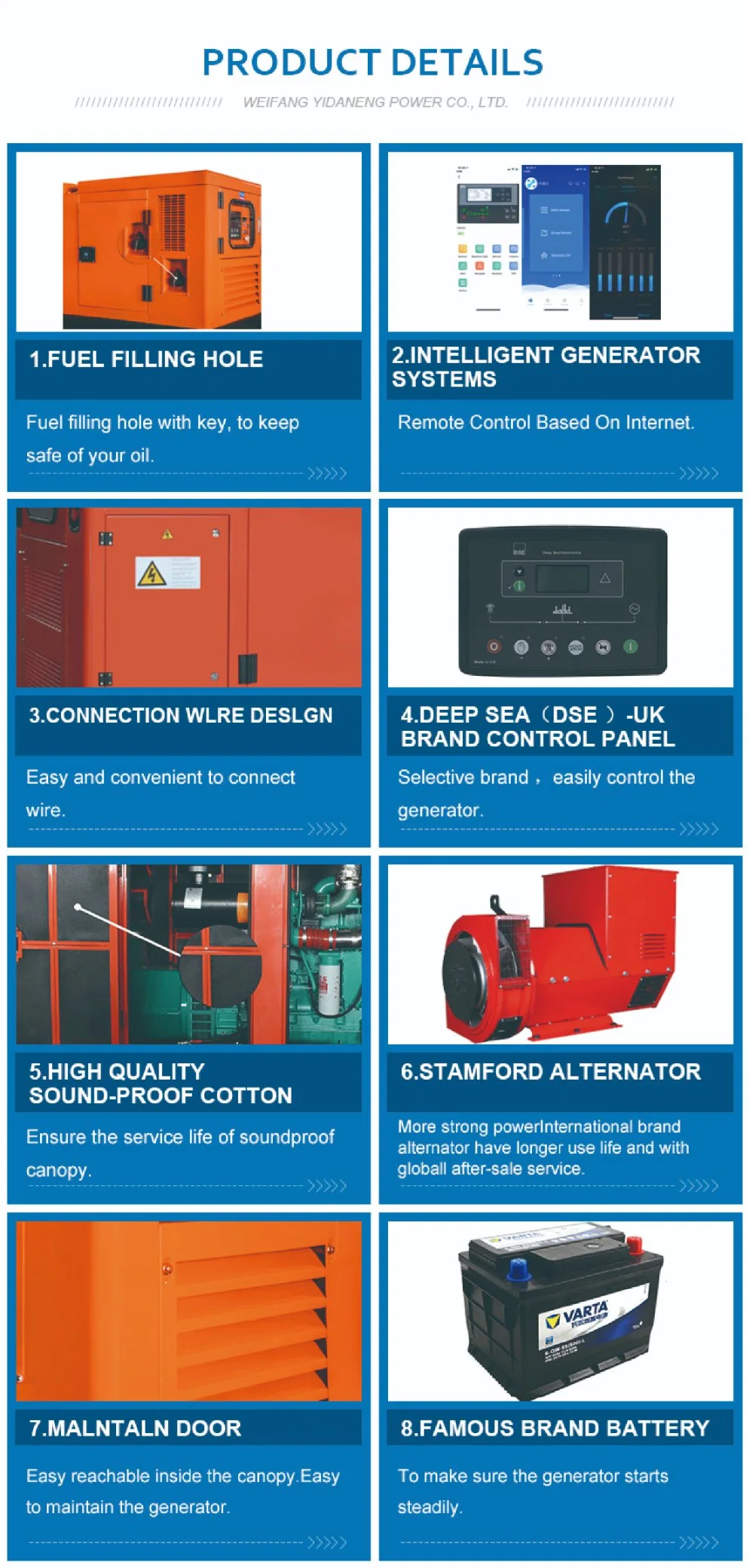 Super Silent Cummins Engine Electric Generator Price List 200-1500kw